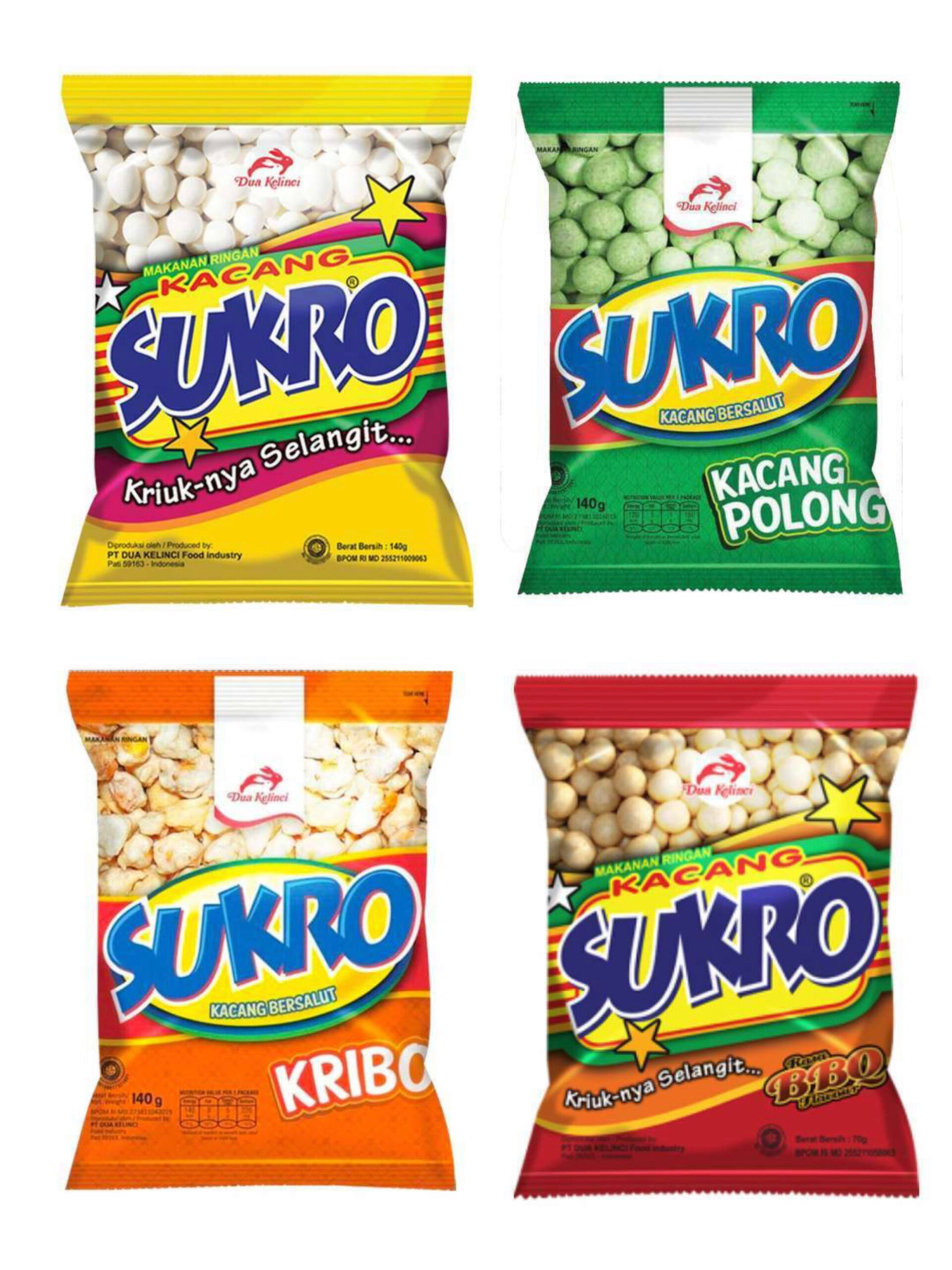 DUA KELINCI SUKRO 酥脆球餅乾 花生 140g